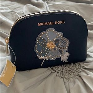 Michael Kors large navy travel pouch